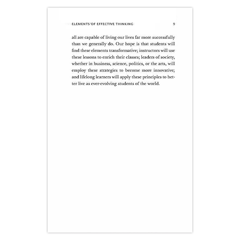 [正版]有效思考的五大元素 英文原版 The 5 Elements of Effective Thinking普林斯顿高清大图