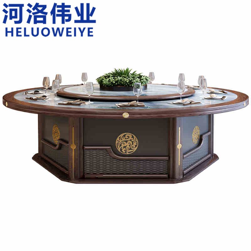 河洛伟业 圆餐桌 电动2.4米 张高清大图