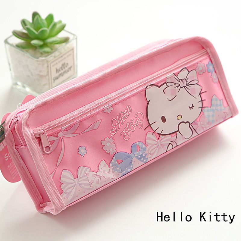 [迪士尼笔袋]女生大容量ins高颜值可爱小学生男生铅笔盒双层 Hello Kitty/1个