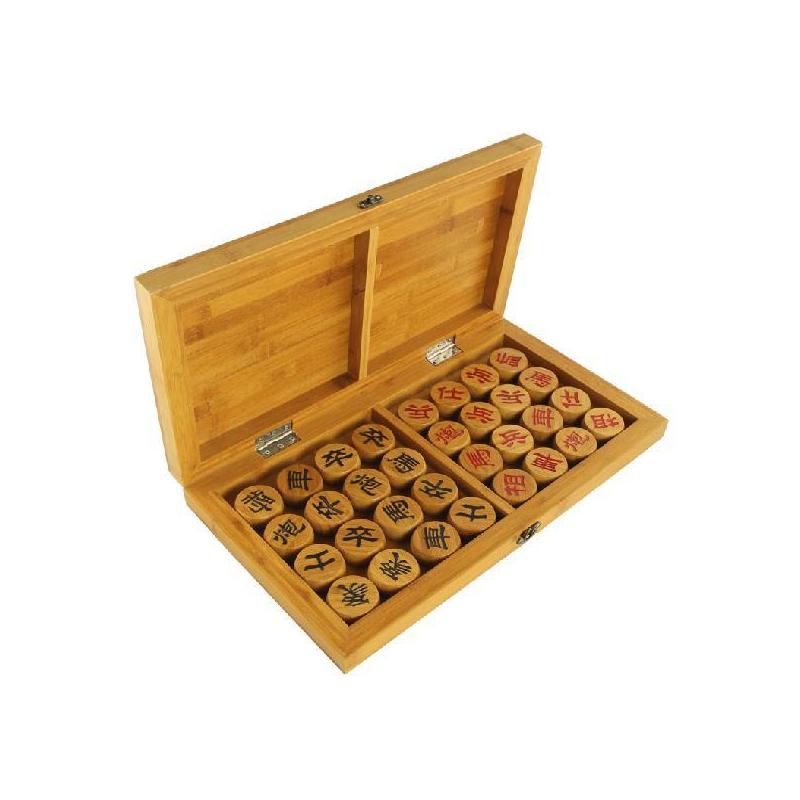 中国象棋套装楠竹象棋盒大号象棋子送皮革棋盘成人儿童初学者|45阴雕