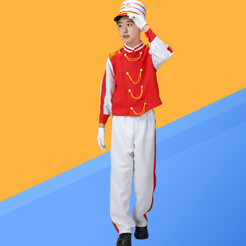 鼓号服中小学生仪仗队幼儿园升旗手军乐队服装儿童鼓号队服装新款 160cm男款