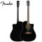 芬达自营 Fender CD-60SCE系列 原声 云杉木单板民谣木吉他 民谣缺角电箱吉他41英寸 BLK黑色