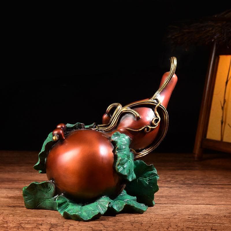 美帮汇铜葫芦 彩绘福寿葫芦摆件客厅宝葫芦特大号图片