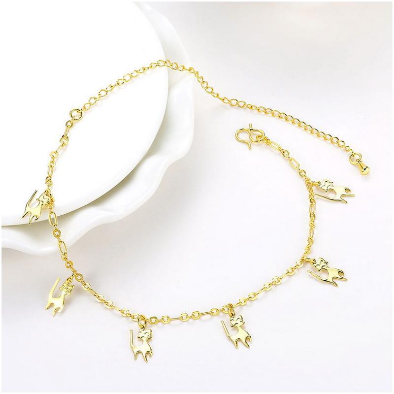 A057 Women yellow gold anklet jewelry 镀黄金色女气质脚链