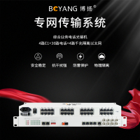 博扬 综合业务光端机 4路E1+30路电话+4路千兆隔离以太网 单纤40km 机架式 1对BY-30P4E1+4EGEV