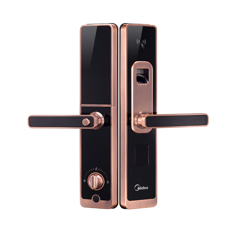 美的（Midea）智能门锁MOLK-LA014 APP电子锁 家用指纹锁 密码锁 语音 手机指纹密码门卡钥匙开门（左开高清大图