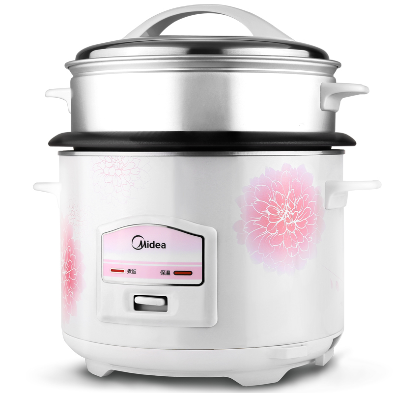 美的电饭煲电饭锅老式家用5l大容量机械式带蒸笼56人