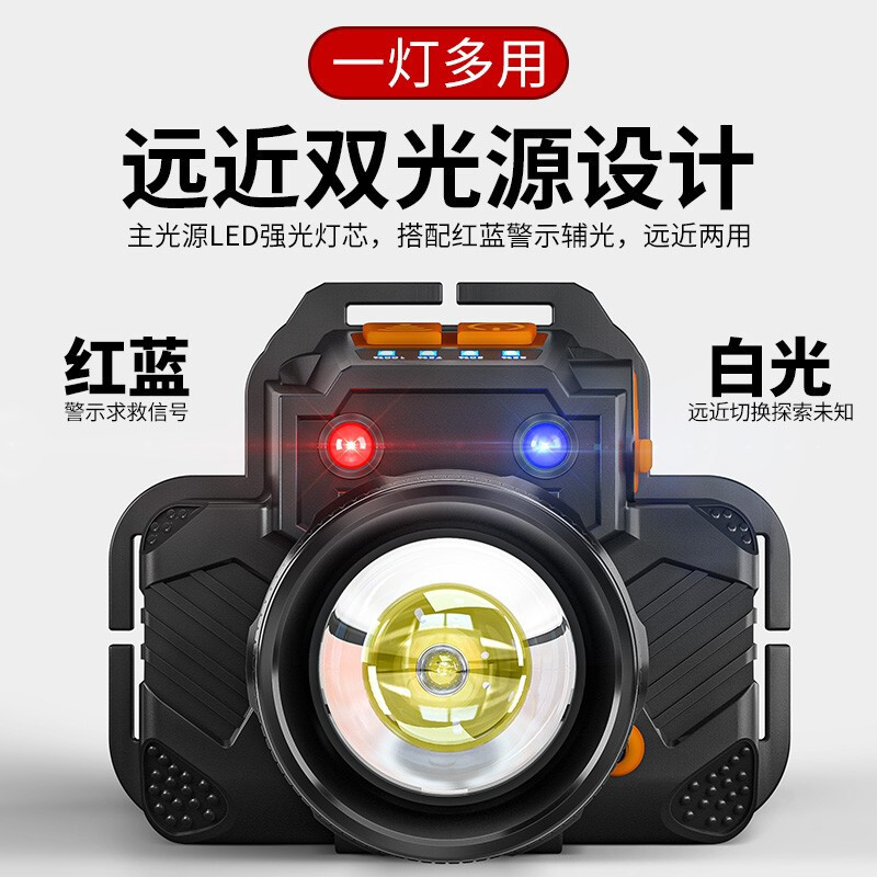 神火GT30头灯防水强光超亮长续航野外工作头戴式户外照明灯夜钓鱼专用