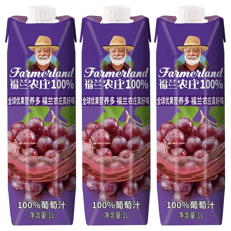 福兰农庄 葡萄汁 1L 瓶高清大图