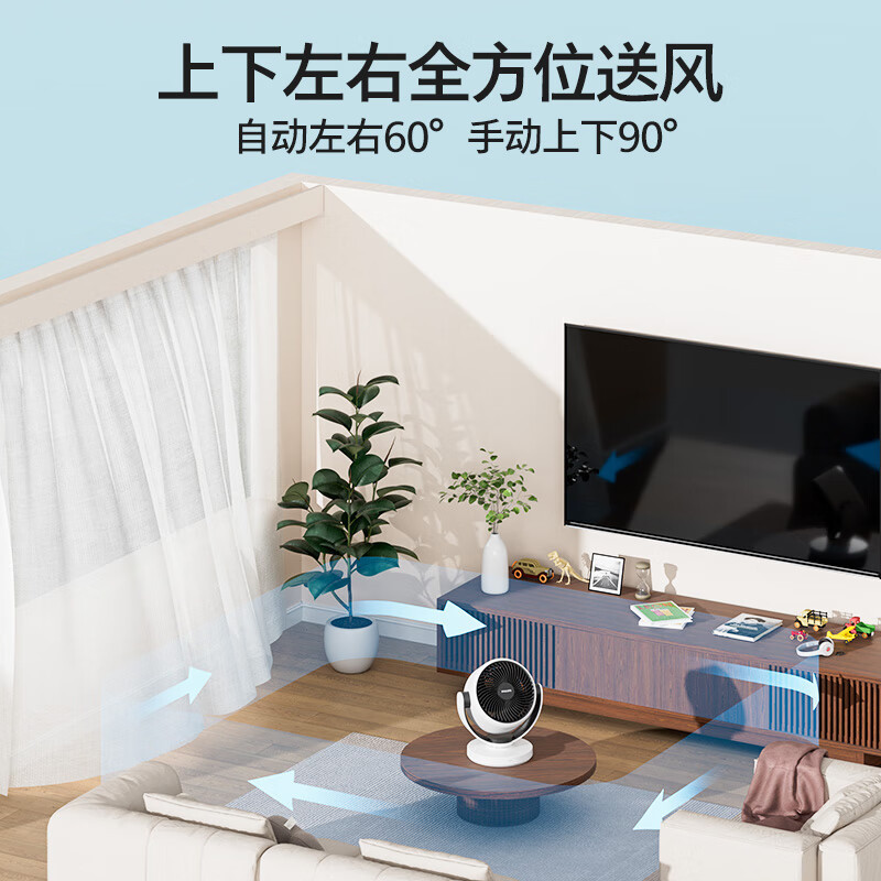飞利浦(PHILIPS)空气循环扇家用台式电风扇节能大风量电扇客厅桌面小风扇宿舍台扇换气扇落地扇ACR2122DV高清大图
