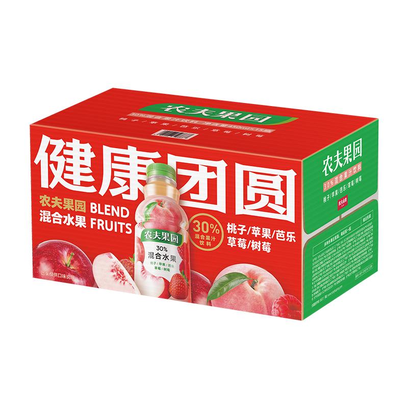 农夫山泉农夫果园30%桃苹果芭乐1*15*450ml纸箱装
