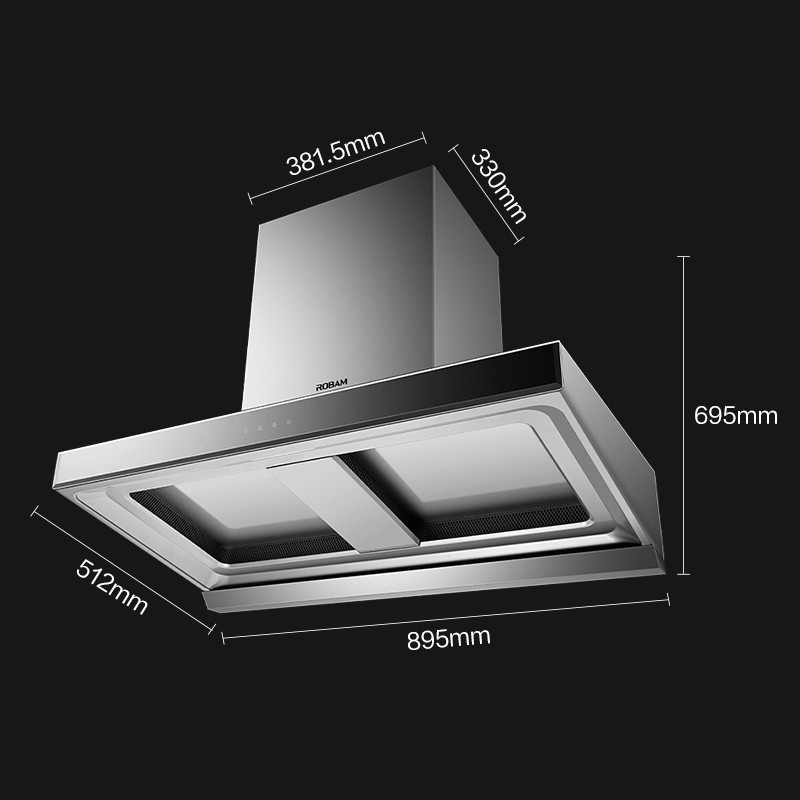 老板(robam)cxw-260-8355s欧式双腔22立方大风量大吸力油烟机挥手感应