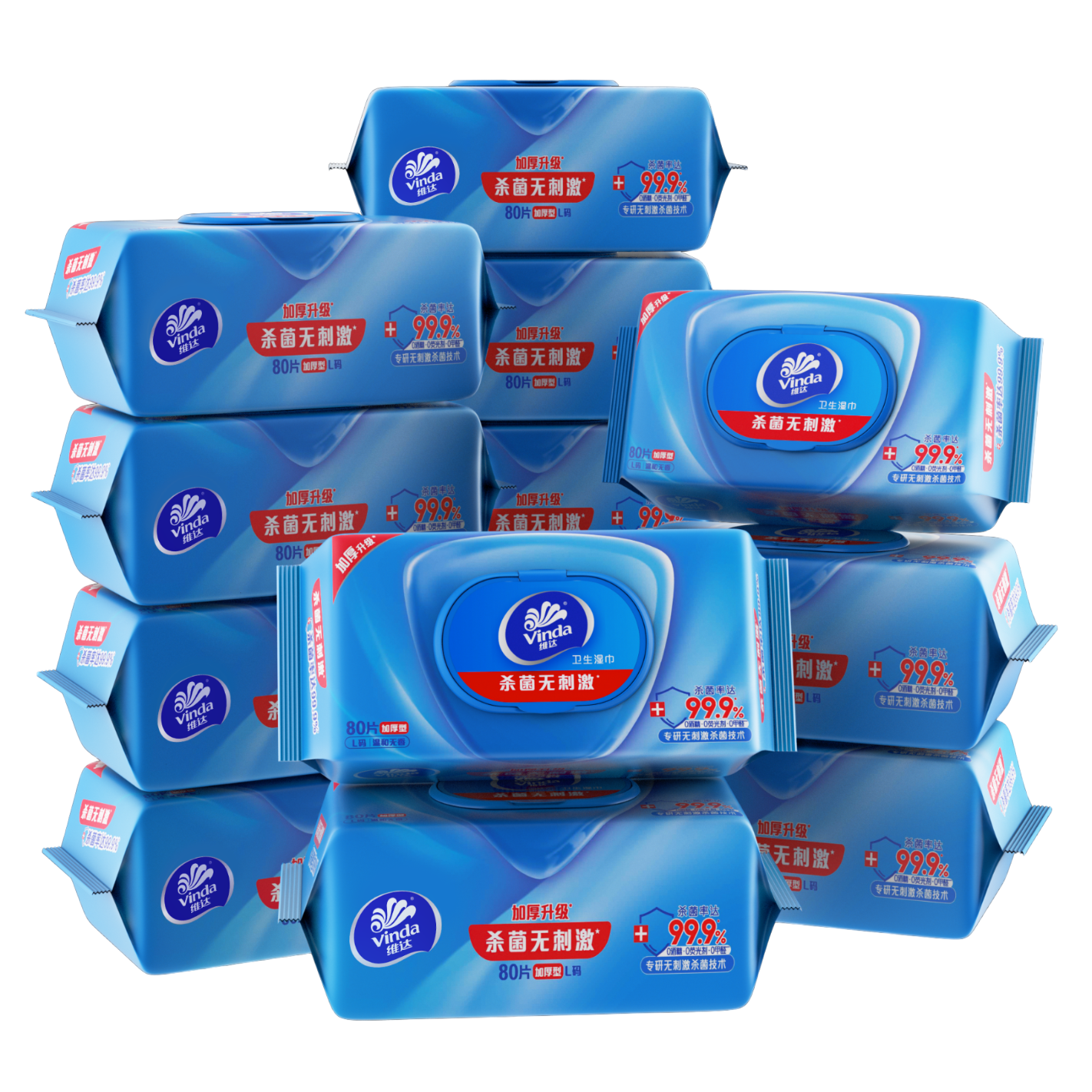 维达(Vinda)杀菌湿巾 80片/包*12包/箱高清大图