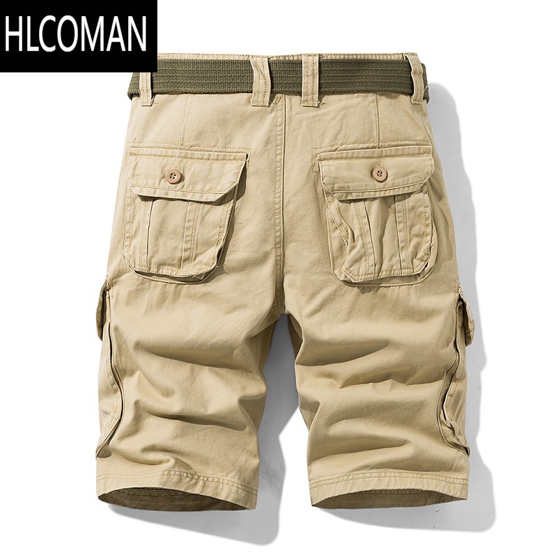 HLCOMAN多口袋工装短裤男宽松直筒休闲5五分夏季薄款ins休闲中裤潮牌五闲高清大图