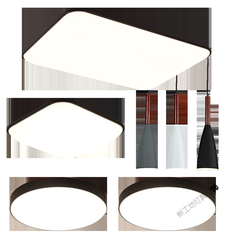 苏宁放心购2020年新款简约现代灯具套餐组合吸顶灯北欧家用客厅灯卧室灯套装高清大图