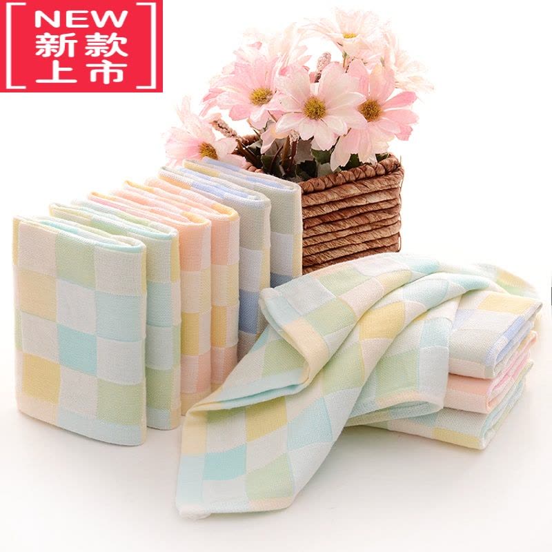 可莉允双层纱布童巾50x25儿童擦脸洗澡双用贴背吸汗毛巾多条优惠装图片