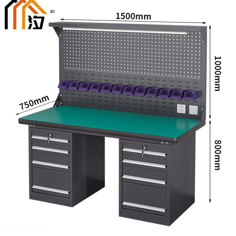 汐防静电钳工工作台 钳工桌150cm张