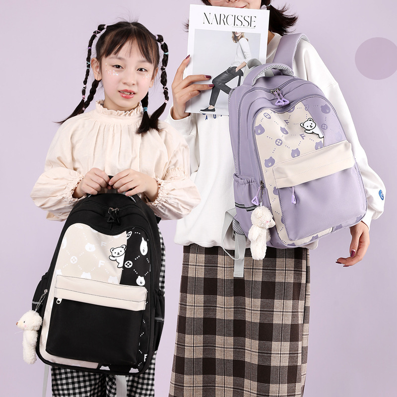 2024新款女生双肩背包小学生五六年级初中生休闲韩版可爱书包大容量