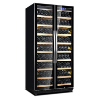 尊堡BJ-735 双开门红酒柜恒温酒柜定制酒柜商用双门一体柜压缩机大容量 黑色挂杯款