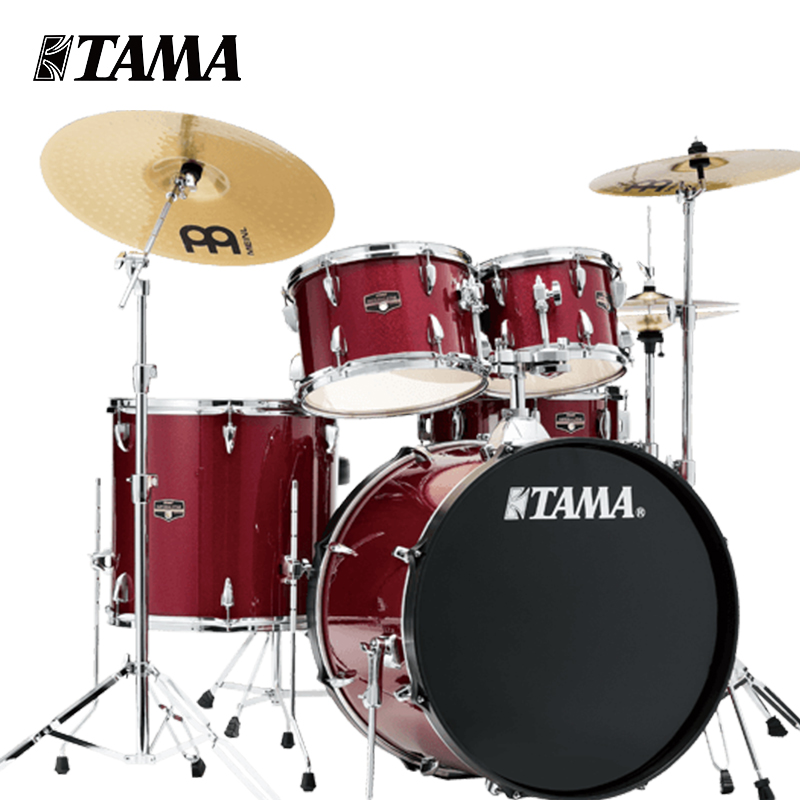 TAMA 架子鼓帝王之星 IE52KH6 爵士鼓儿童初学 原声鼓五鼓三镲 专业演奏舞台原声架子鼓 苹果红