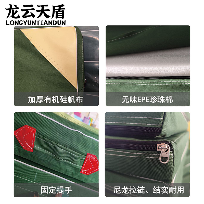 龙云天盾体操垫体育训练折叠加厚帆布仰卧起坐垫跳高垫两折款训练防护垫体操垫200*100*5CM