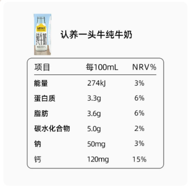 认养一头牛全脂纯牛奶200ml*10盒*1箱牛奶