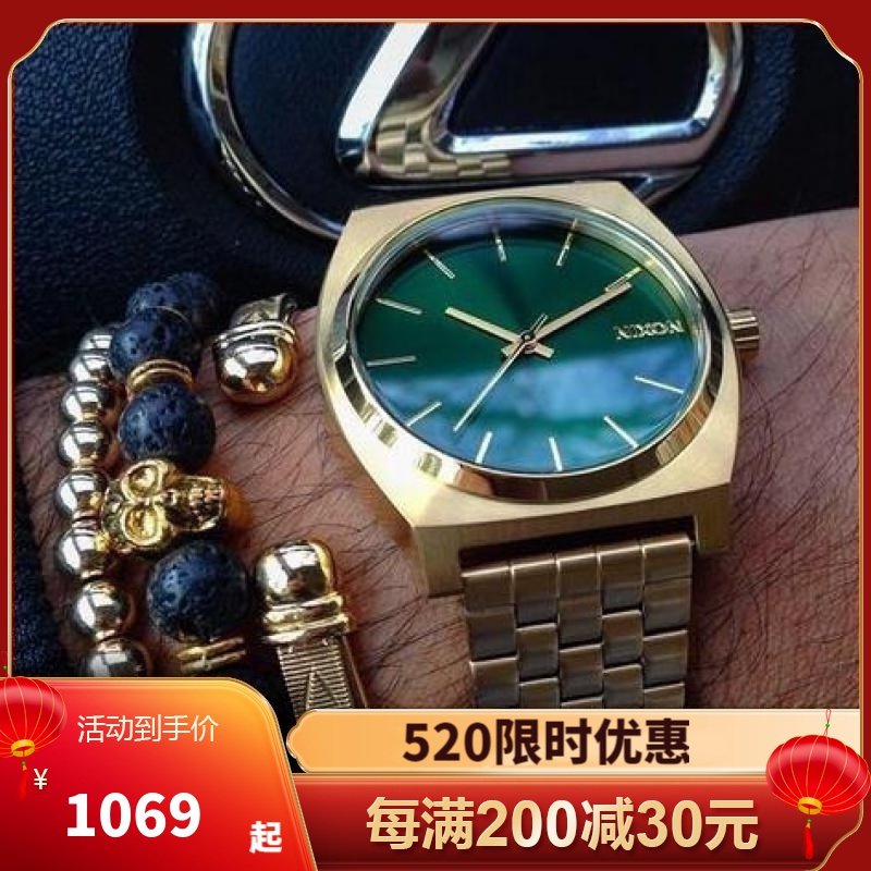 美国nixon尼克松手表a0451919金绿色小清新男女中性防水手表