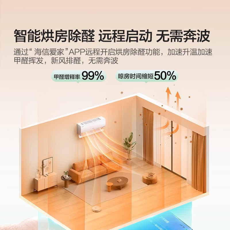 [官方自营]海信大1匹小氧吧X5增氧新风除醛净化新一级能效变频挂机家用空调KFR-26GW/X500U-X1