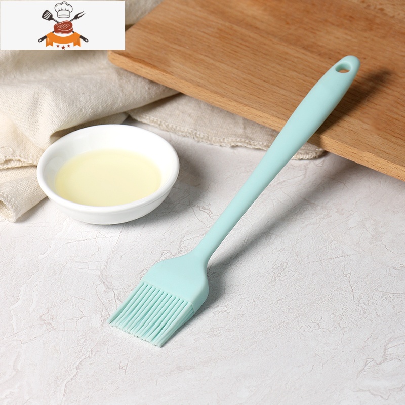 硅胶油刷可高温食用油刷子厨房烙饼平底锅家用烧烤煎饼刷子 敬平 小号一体式(碧蓝色)