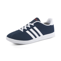 【清仓】Adidas阿迪达斯 VL Court K AW4810 深蓝色皮革休闲低帮运动板鞋男鞋女鞋