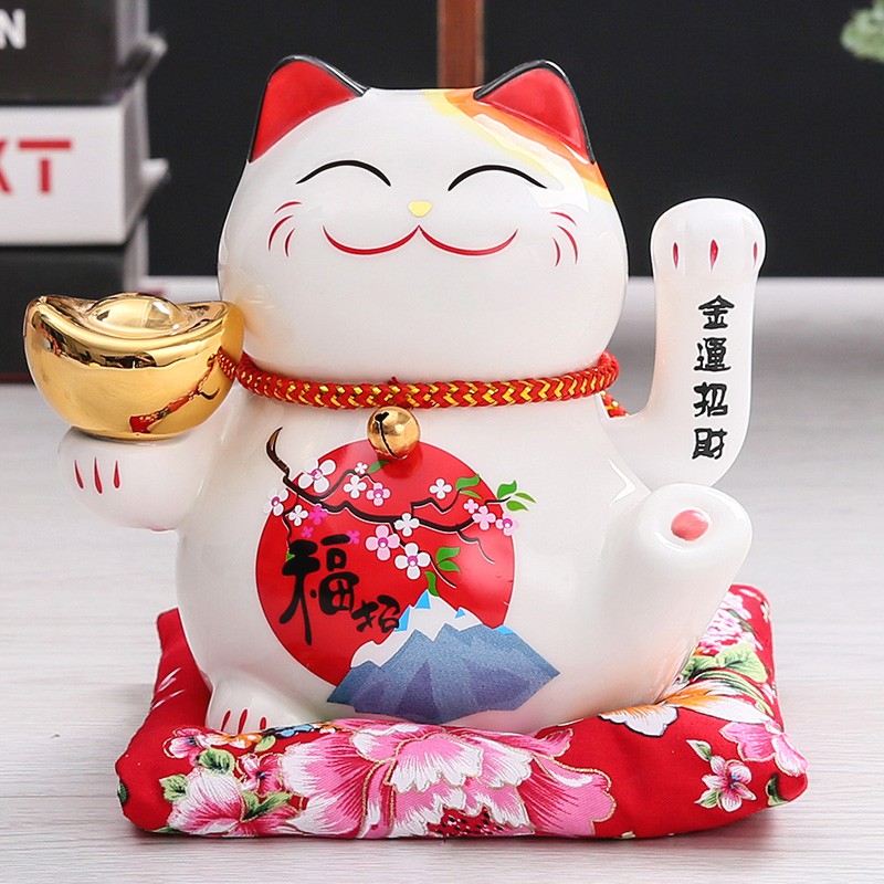 猫小号陶瓷电动摇手自动招手店铺开业送礼家居客厅办公室摆件 三维工匠 6寸摇手金运猫高清大图