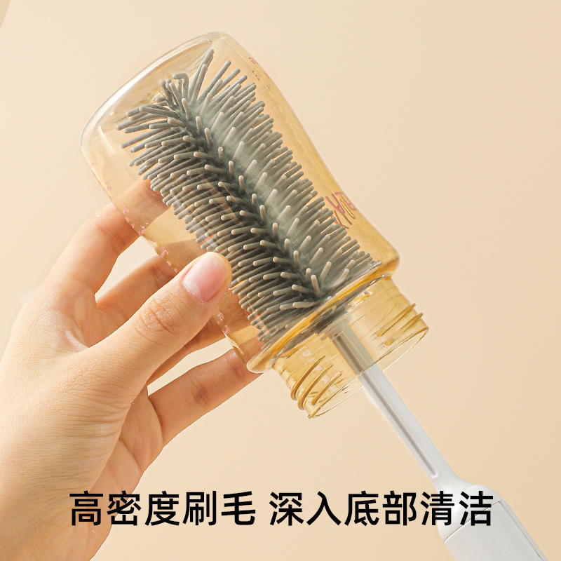 杯子清洁套装六合一多功能刷家用水杯奶瓶刷洗刷子全套 深入缝隙清洁无死角 轻松搞定水杯奶瓶 方便收纳高清大图