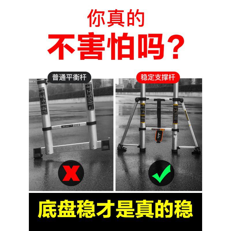 三维工匠缩梯子人字梯家用折叠梯加厚铝合金便携升降工程楼梯 [德标加固大关节新八脚梯]多功能3.7+3.7=直梯7.家用梯高清大图