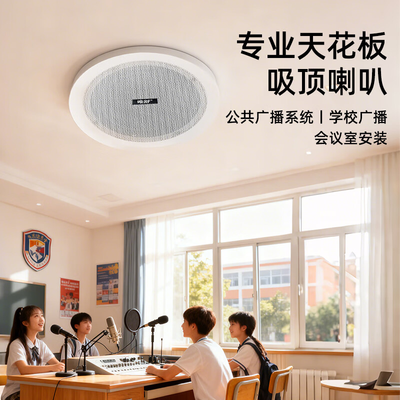 唯舒XDH-840 会议音频定压定阻可调二用吸顶喇叭带后罩发烧级嵌入式天花板同轴音箱8吋吸顶喇叭40W高清大图