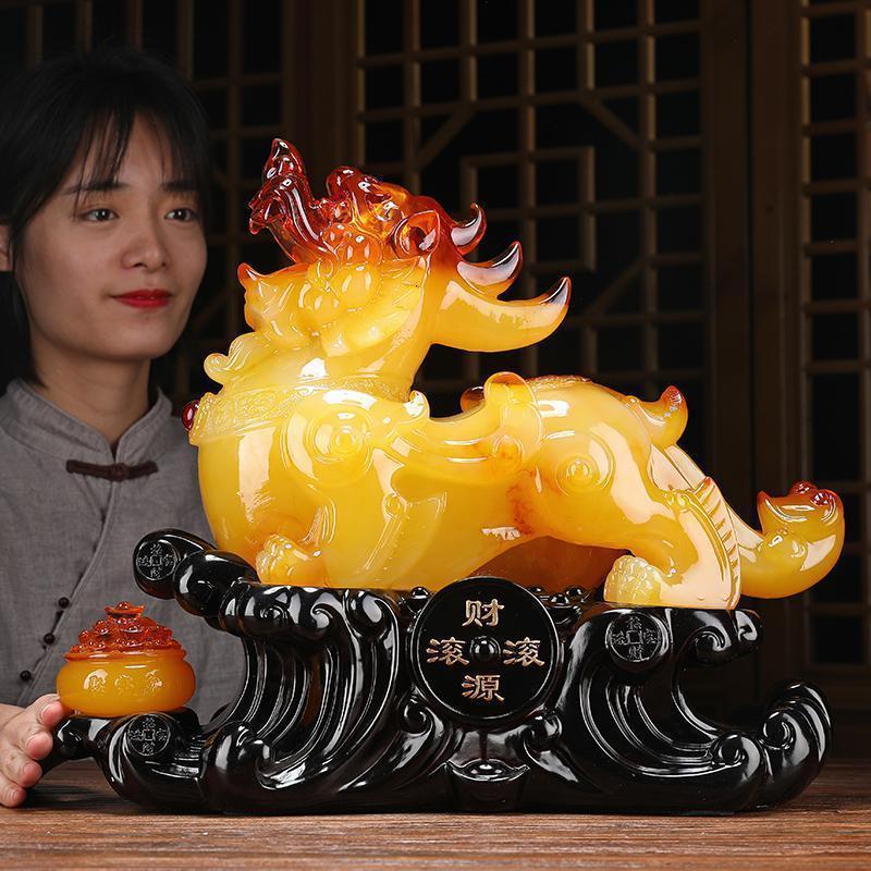 貔貅摆件大号玉石皮丘办公室风水客厅装饰品摆设开业礼品_310_225