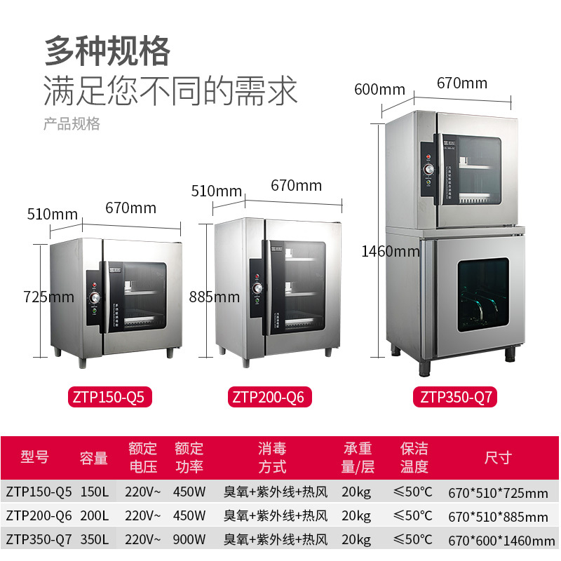 圣托(Shentop)紫外线刀具消毒柜厨房商用小型 酒店饭店餐厅菜刀杀菌 臭氧餐具保洁柜 ZTP150-Q5