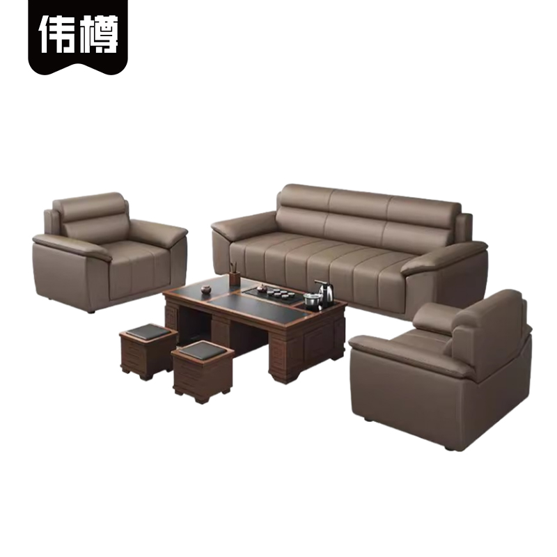 伟樽沙发组合单+单+三人位+功夫茶几套高清大图