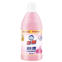 白猫彩漂彩色衣物漂洁剂700g瓶装家庭装洗衣液 去渍去黄斑汗渍 增艳去渍不伤衣 700g 白猫 (新老包装随机发货)