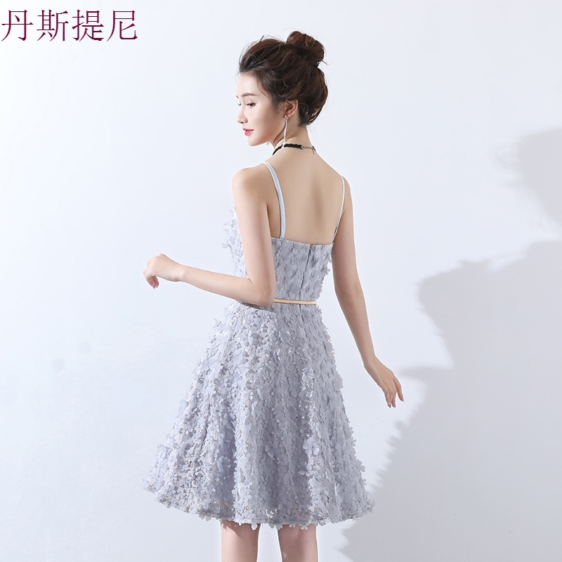 2018新款伴娘服夏季宴会晚礼服女生日派对小礼服裙带连衣裙短款