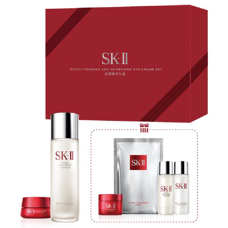 SK-II 晶透睛采礼盒 神仙水230ml+眼霜15g+洁面20g+清莹露30ml+面霜15g+眼霜2.5g+面膜1p高清大图