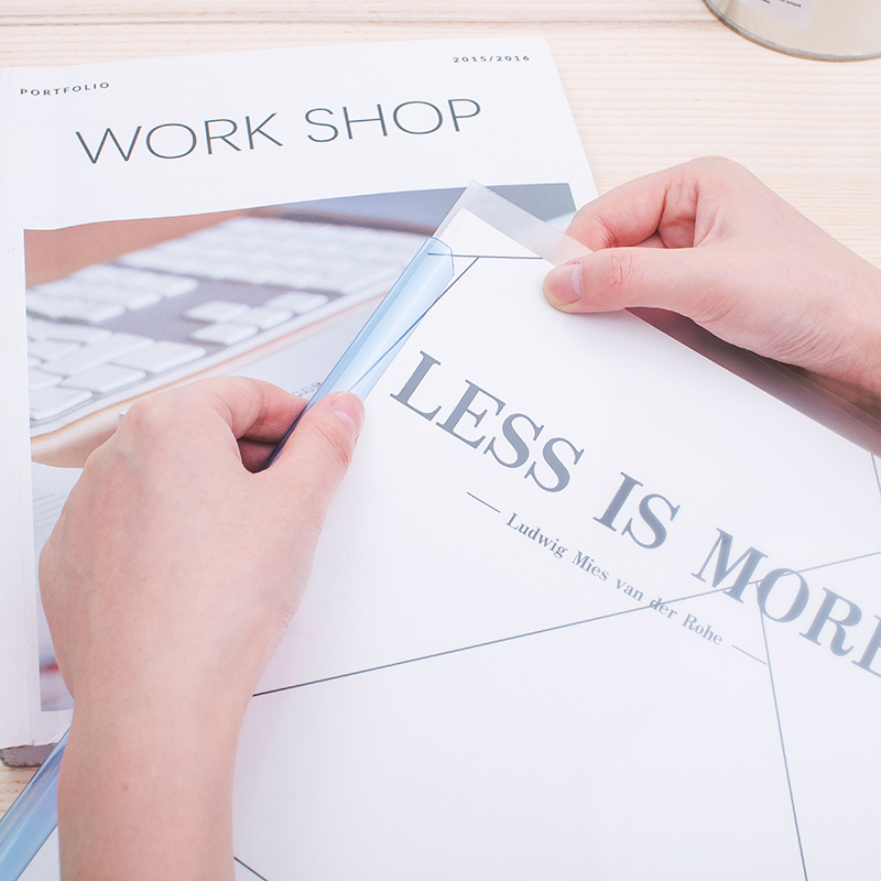 得力(deli) 5536 A4抽杆夹 文件夹 透明资料夹 塑料拉杆夹 5个装高清大图