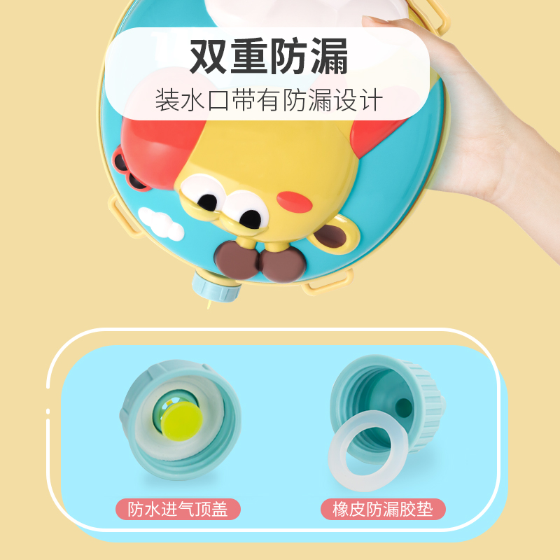 婴侍卫 儿童萌趣背包水枪 抽拉式宝宝洗澡喷水玩具 702D高清大图