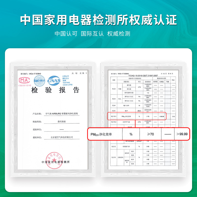 空气堡(AIRBURG)新风系统家用全屋新风机壁挂装修除甲醛超大风量通风换气除菌防雾霾 LUX-500
