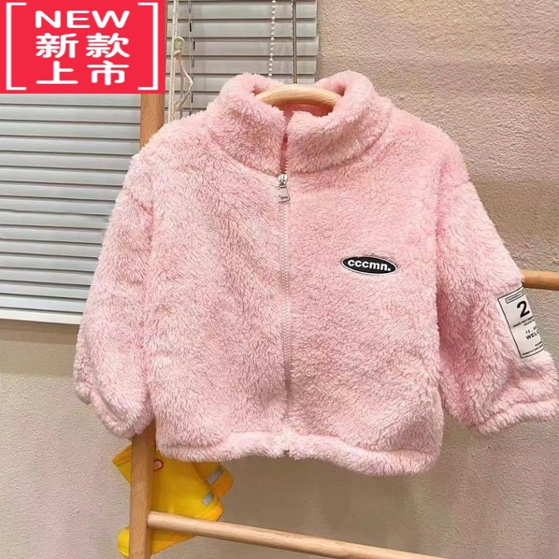 可莉允宝宝毛毛棉服 2022冬装新款男童女童童装儿童加绒加厚外套wt-b128图片