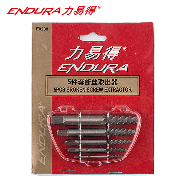 力易得(ENDURA)5件套断丝取出器 折断螺丝取出器 丝锥工具 E0208 1套