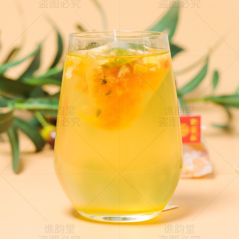 谯韵堂 西柚百香果青桔茶300g/袋高清大图