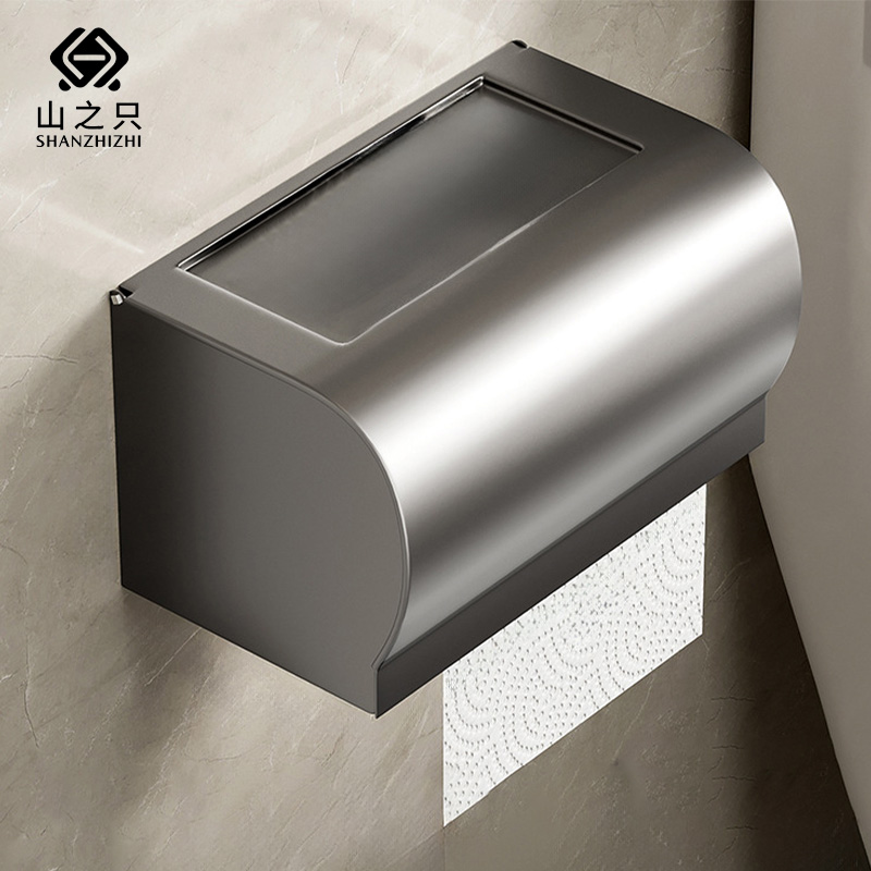 山之只 防水免钉圆形加长纸巾盒 203*122*127mm 个高清大图