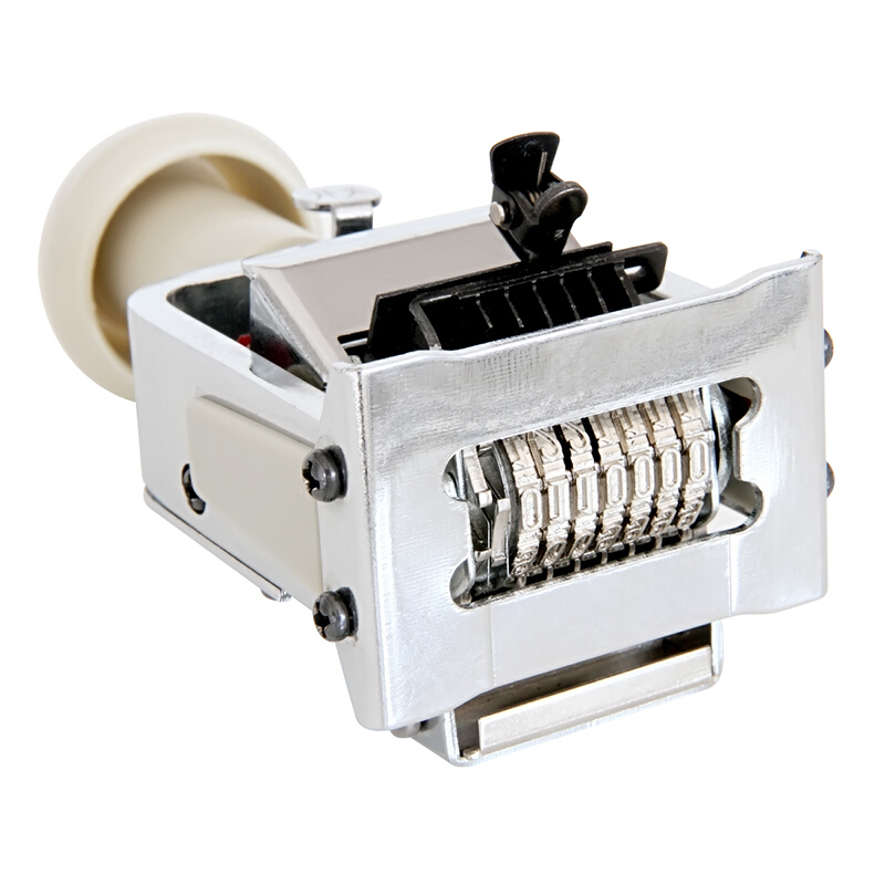 得力deli号码机自动号码机手动打码机编号打号器页码机日期可调数字