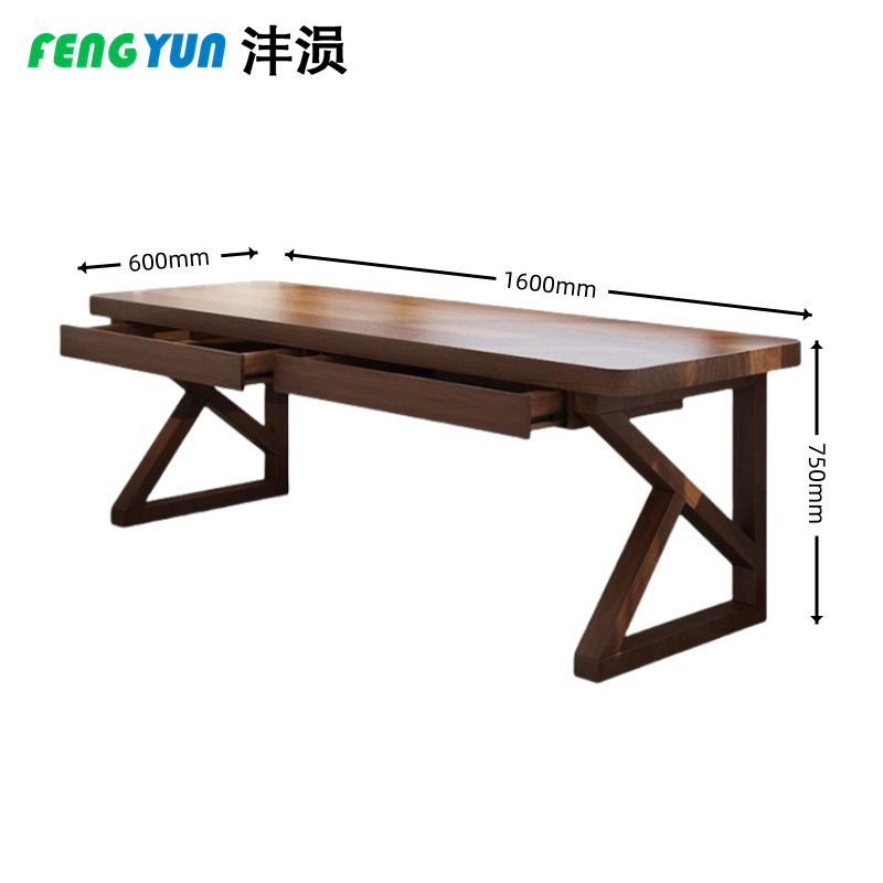 沣涢 实木电脑桌 桌子 1.6m 张高清大图