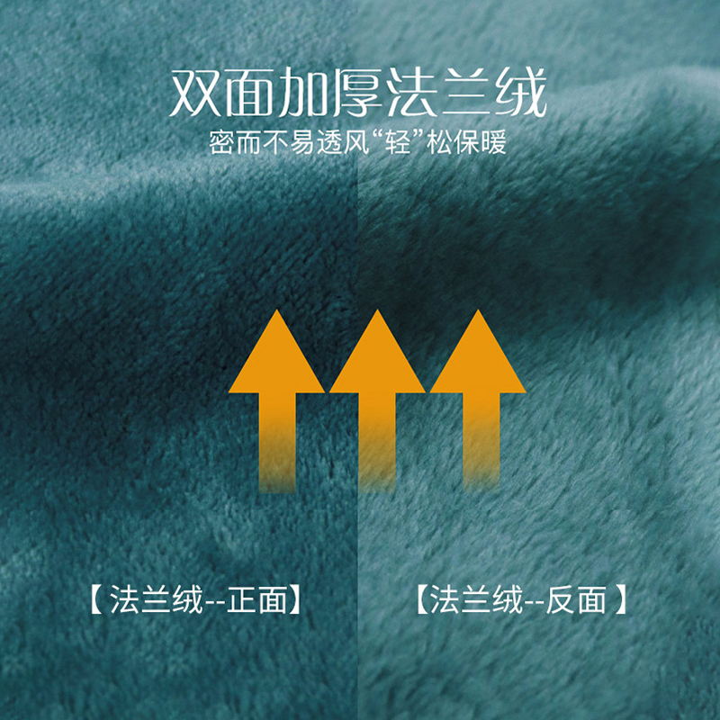 幸福派 冬季法兰绒浴袍酒店浴袍男女士浴衣棉双面加厚法兰绒睡袍冬天加厚长款情侣吸水速干睡袍高清大图